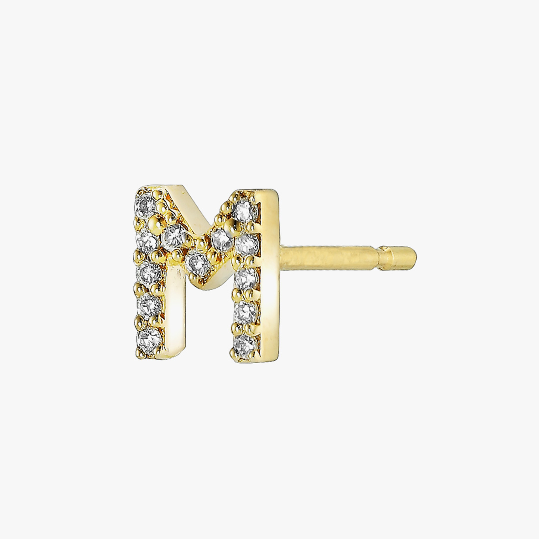 【SJX W】DIAMOND INITIAL PIERCED EARRING  (M), , large