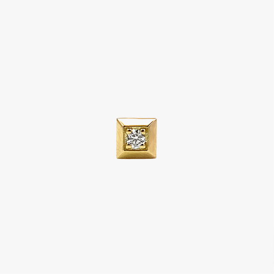 【SJX W】DIAMOND SQUARE STUD PIERCED EARRING, , small