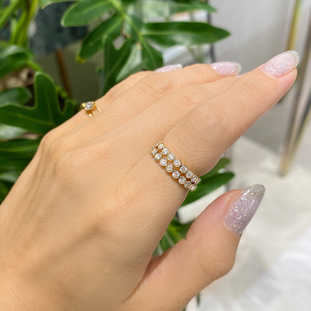 old sea × NATAL DESIGN 花rim プレート 別注 SJX W】LAB-GROWN DIAMOND (SYNTHETIC DIAMOND)FULL ETERNITY