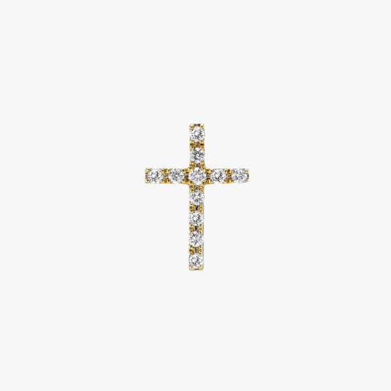 【SJX W】DIAMOND CROSS PIERCED EARRING(S), , small