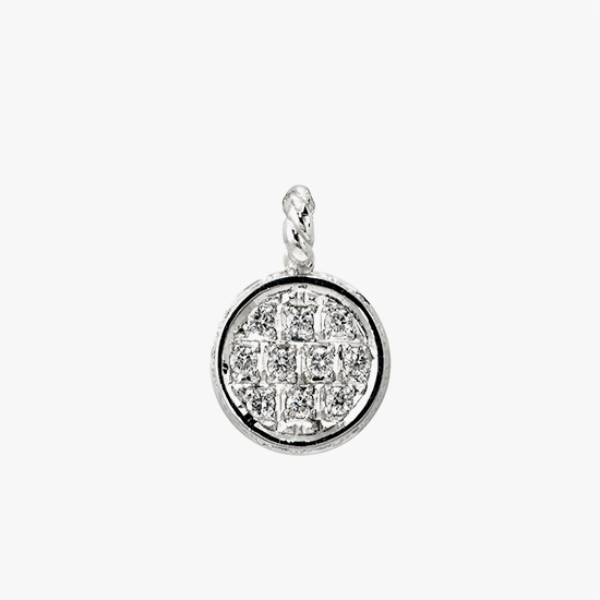 DIAMOND ROUND CHARM, , small