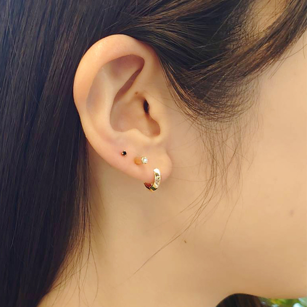 【SJX W】DIAMOND STUD PIERCED EARRING, , large