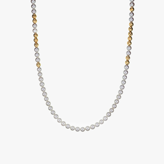 PEARL GLITTER NECKLACE 43cm, , small