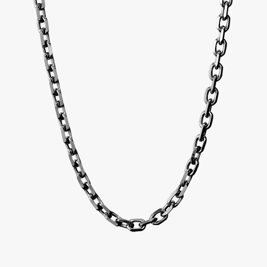 SILVER CHAIN(Black Rhodium) 45cm, , small