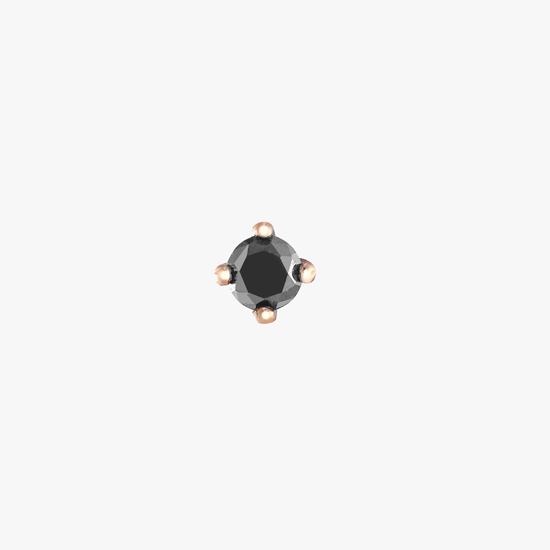 【SJX W】BLACK DIAMOND STUD PIERCED EARRING, , small