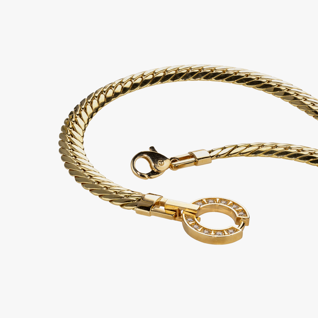 DIAMOND HERRINGBONE NECKLACE 50cm, , large