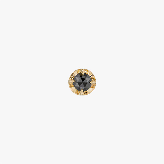 ROSE CUT BLACK DIAMOND PIERCED EARRING (S), , small