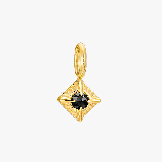 ROSE CUT BLACK DIAMOND CHARM, , small