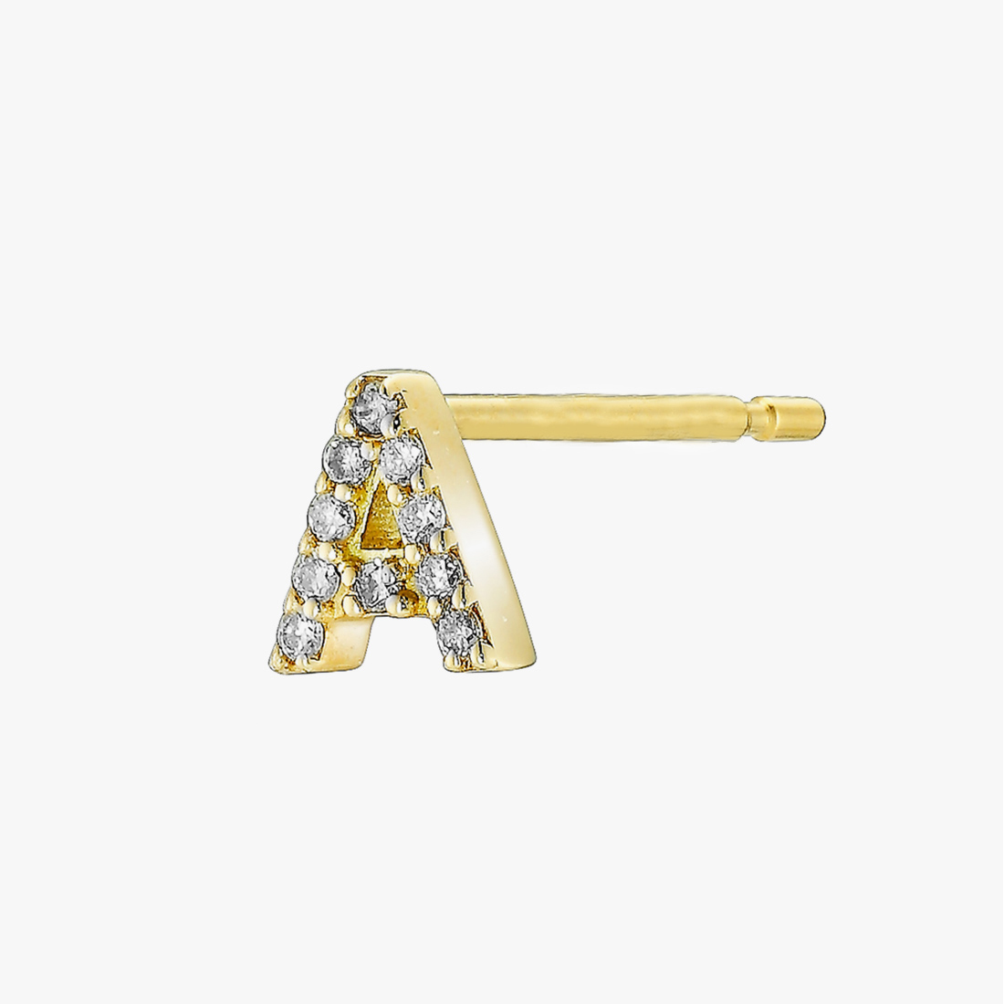 【SJX W】DIAMOND INITIAL PIERCED EARRING  (A), , large