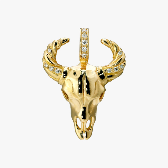 DIAMOND BISON CHARM, , small