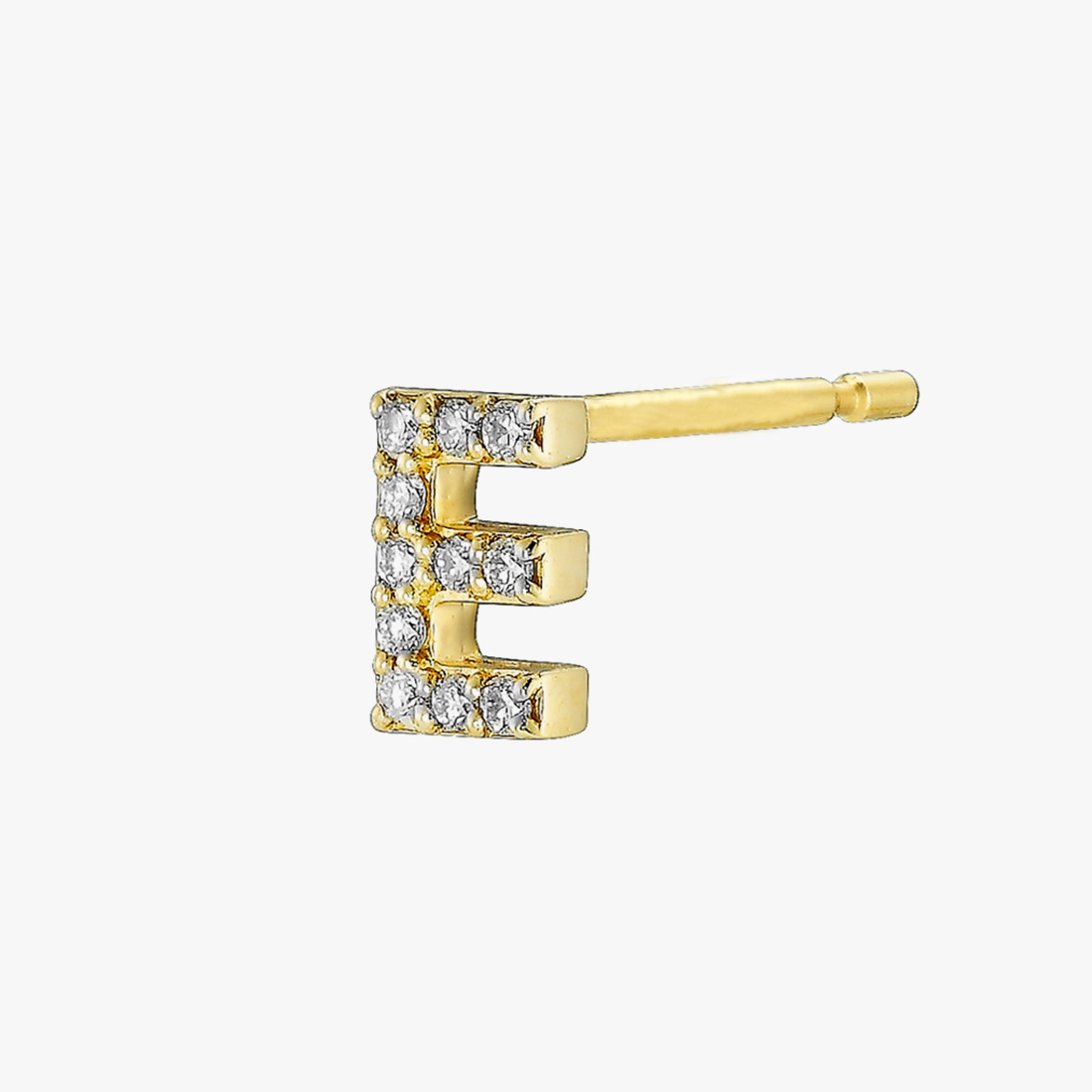【SJX W】DIAMOND INITIAL PIERCED EARRING  (E), , large