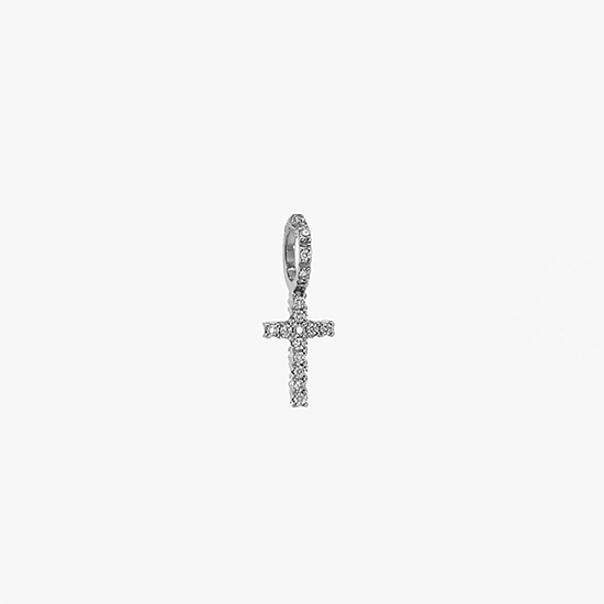 DIAMOND MICRO CROSS CHARM, , small