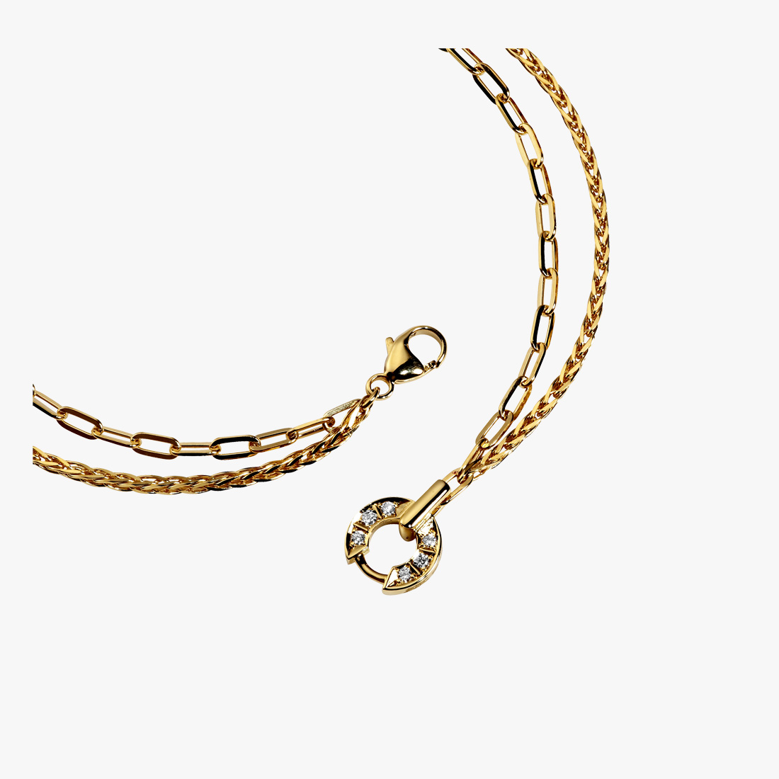 DIAMOND W-CHAIN ANKLET, , large