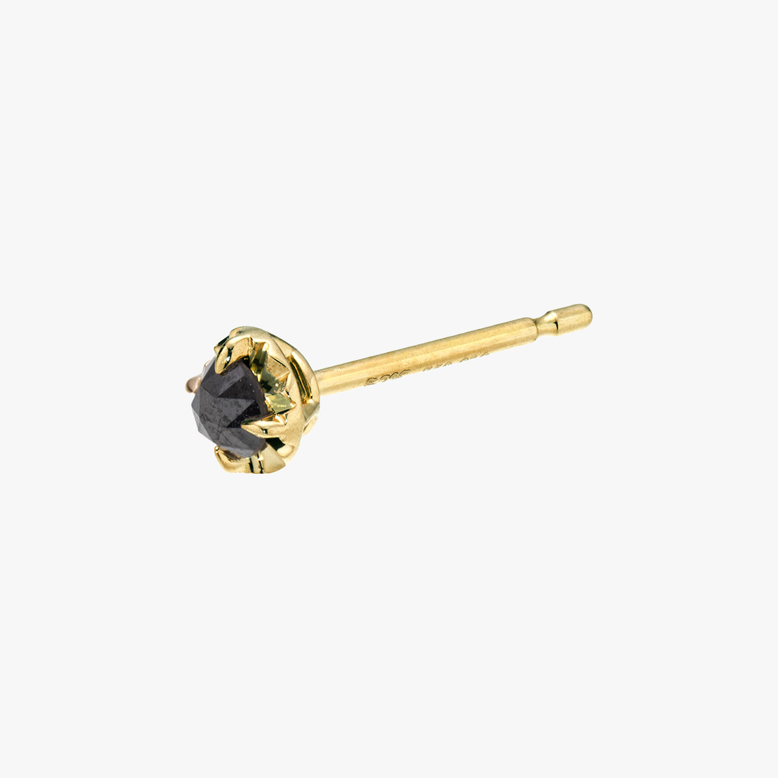 ROSE CUT BLACK DIAMOND PIERCED EARRING (S), , large