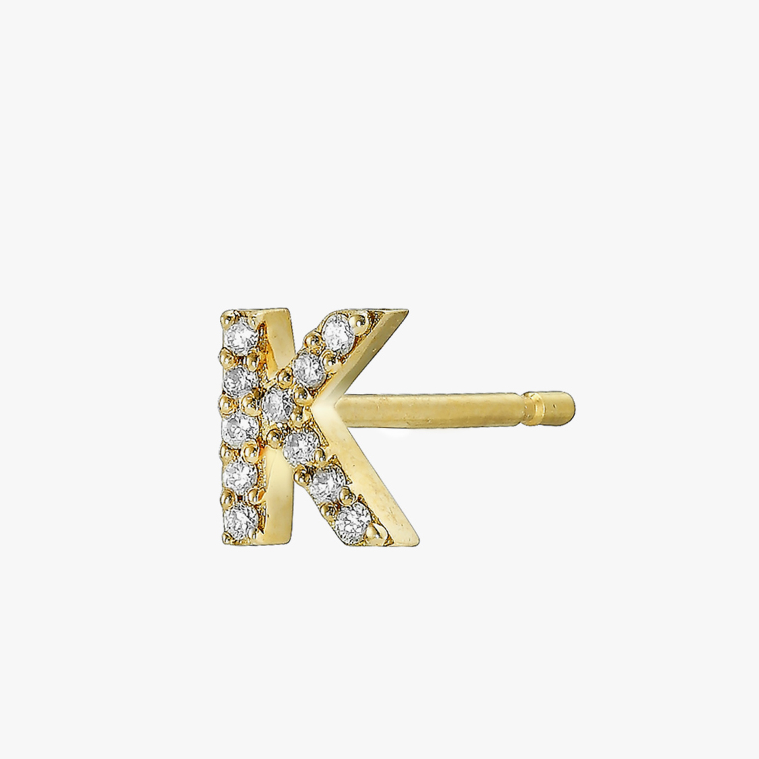 【SJX W】DIAMOND INITIAL PIERCED EARRING  (K), , large