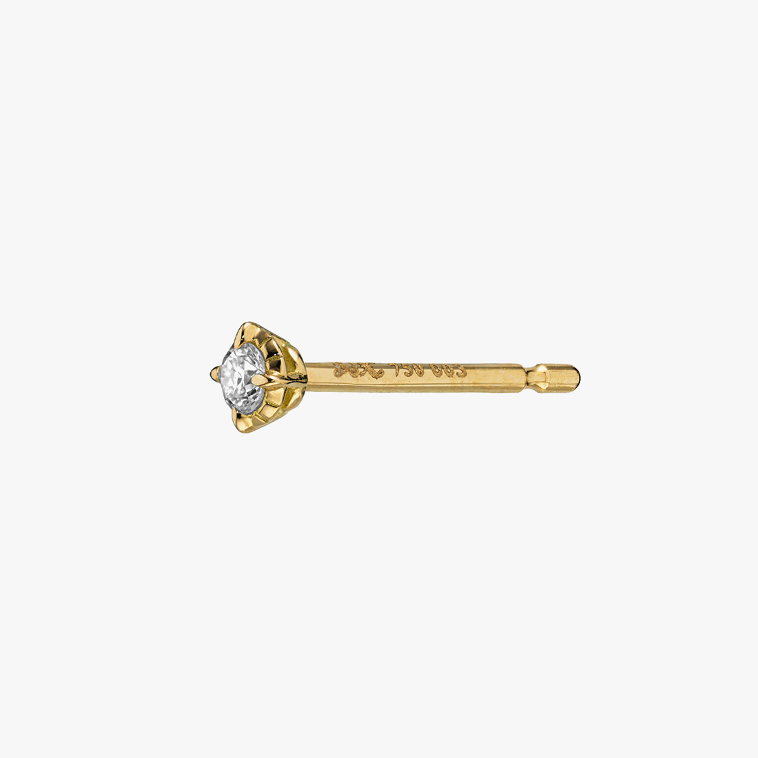 DIAMOND PIERCED EARRING 0.03ct, , large