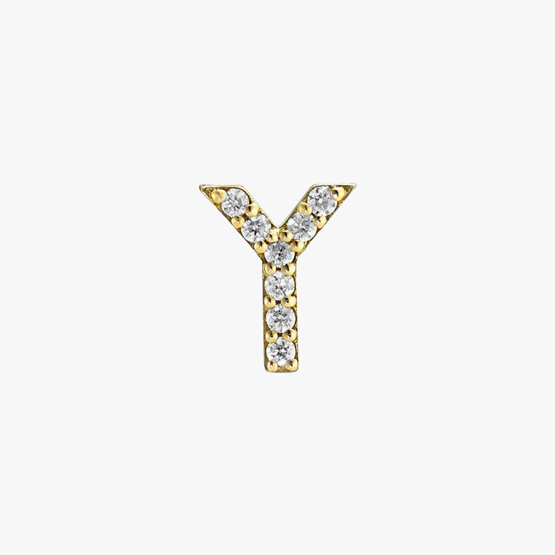 【SJX W】DIAMOND INITIAL PIERCED EARRING  (Y), , large