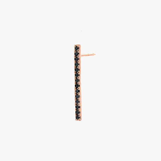 【SJX W】BLACK DIAMOND BAR PIERCED EARRING, , small