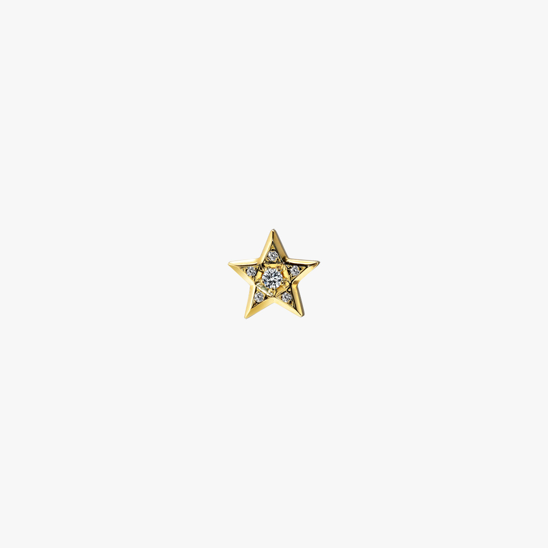 DIAMOND STAR PIERCED EARRING, , large