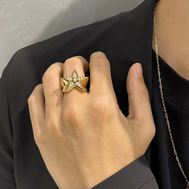 DIAMOND STAR RING, , large