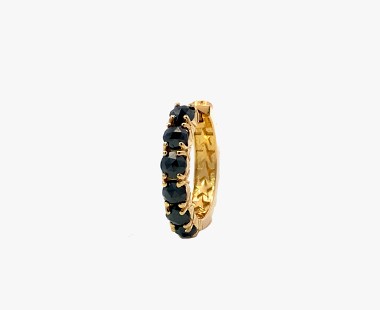 『JD PIERCE 両耳 黒銀』 SJX 【NEW COLLECTION】ーBLACK DIAMOND HOOP PIERCED EARRINGー