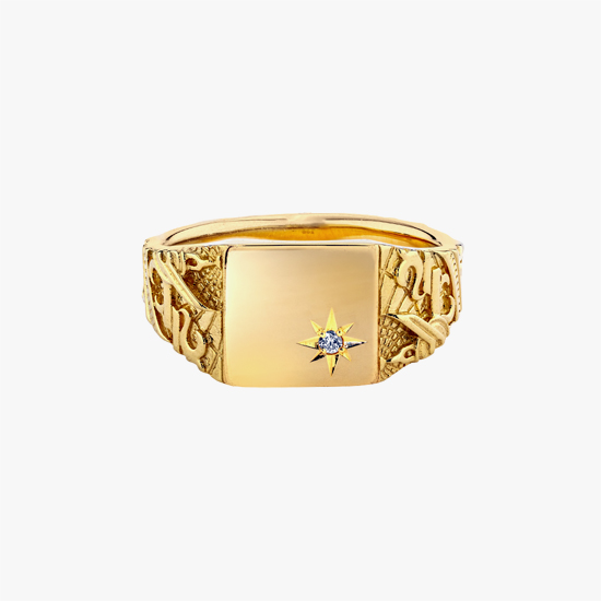 DIAMOND SIGNET RING, , small