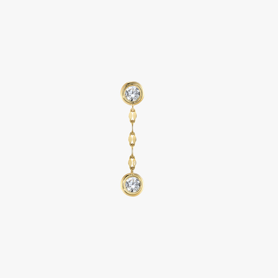 【SJX W】LAB-GROWN DIAMOND (SYNTHETIC DIAMOND) CHAIN PIERCED EARRING, , small