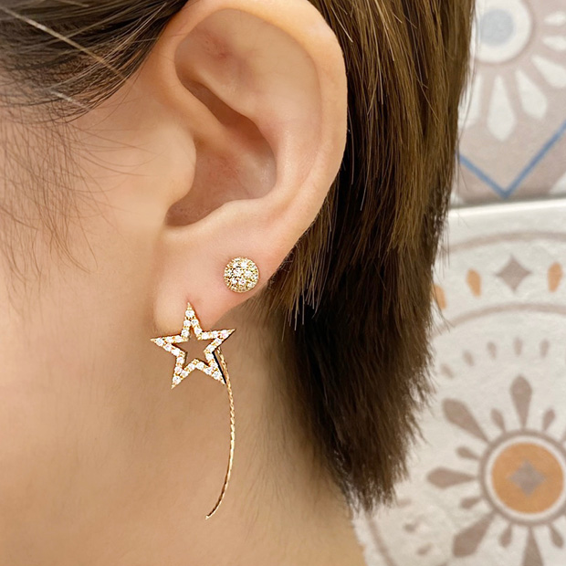 ラゴス レディース ピアス・イヤリング アクセサリー Sterling Silver  18K Yellow Gold Caviar Lux  Diamond Hoop Earrings レディースアクセサリー