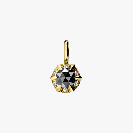 ROSE CUT BLACK DIAMOND CHARM, , small