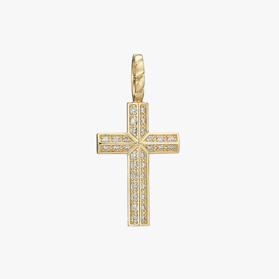 DIAMOND CROSS CHARM(M), , small