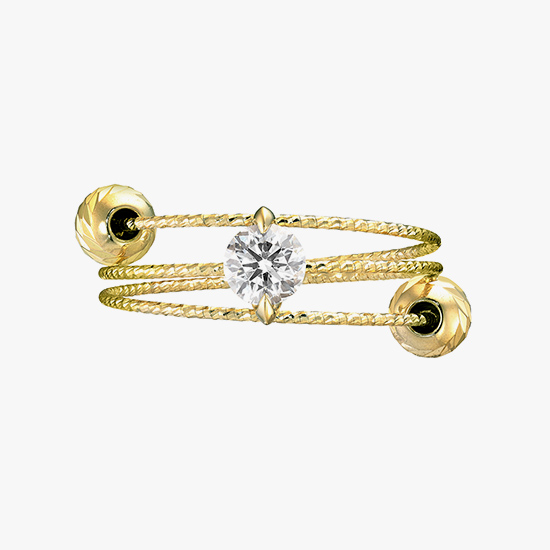 【SJX W】LAB-GROWN DIAMOND (SYNTHETIC DIAMOND) WIRE PINKIE RING, , small