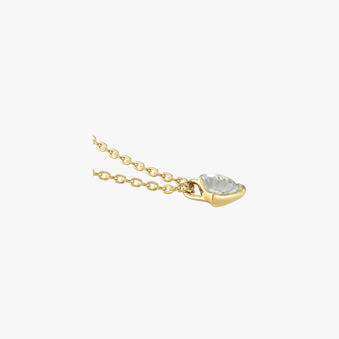 【SJX W】LAB-GROWN DIAMOND (SYNTHETIC DIAMOND) SEMI NUDE NECKLACE 0.10ct, , large