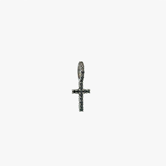 BLACK DIAMOND MICRO CROSS CHARM, , small