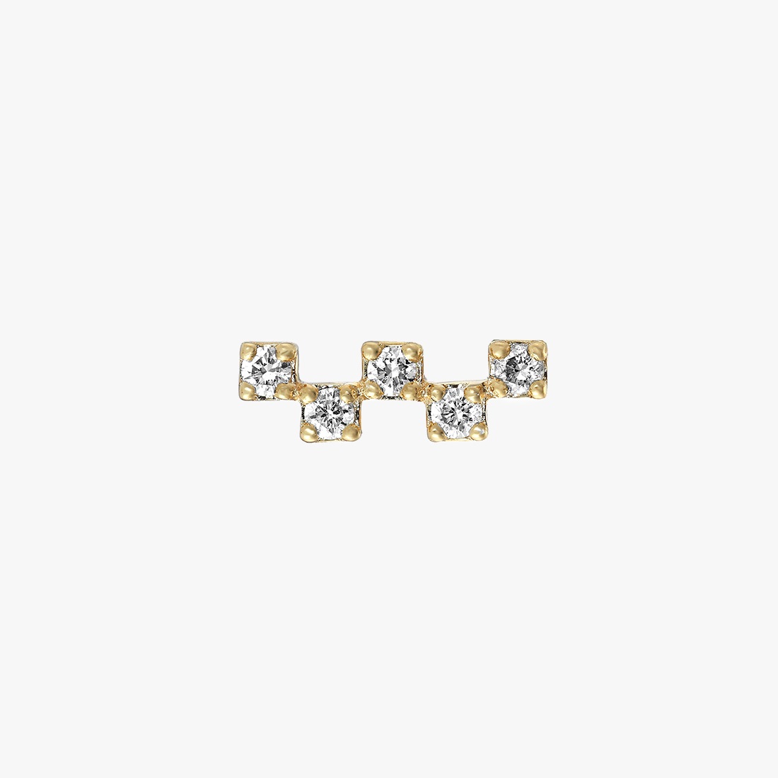 【SJX W】DIAMOND 5DOTS PIERCED EARRING, , large