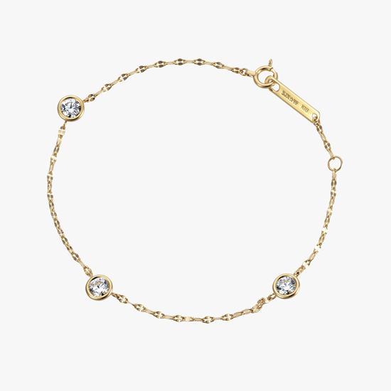 【SJX W】LAB-GROWN DIAMOND (SYNTHETIC DIAMOND) CHAIN BRACELET, , small