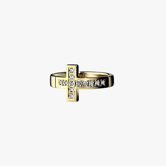 DIAMOND CROSS RING, , small