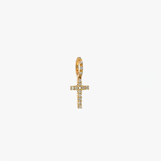 DIAMOND MICRO CROSS CHARM, , small