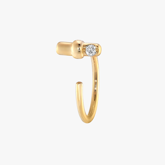 【SJX W】DIAMOND MINI HOOP PIERCED EARRING, , small