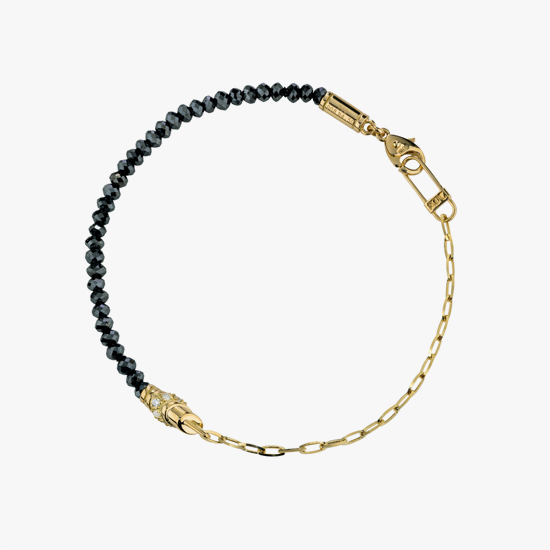 BLACK DIAMOND&CHAIN BRACELET, , small